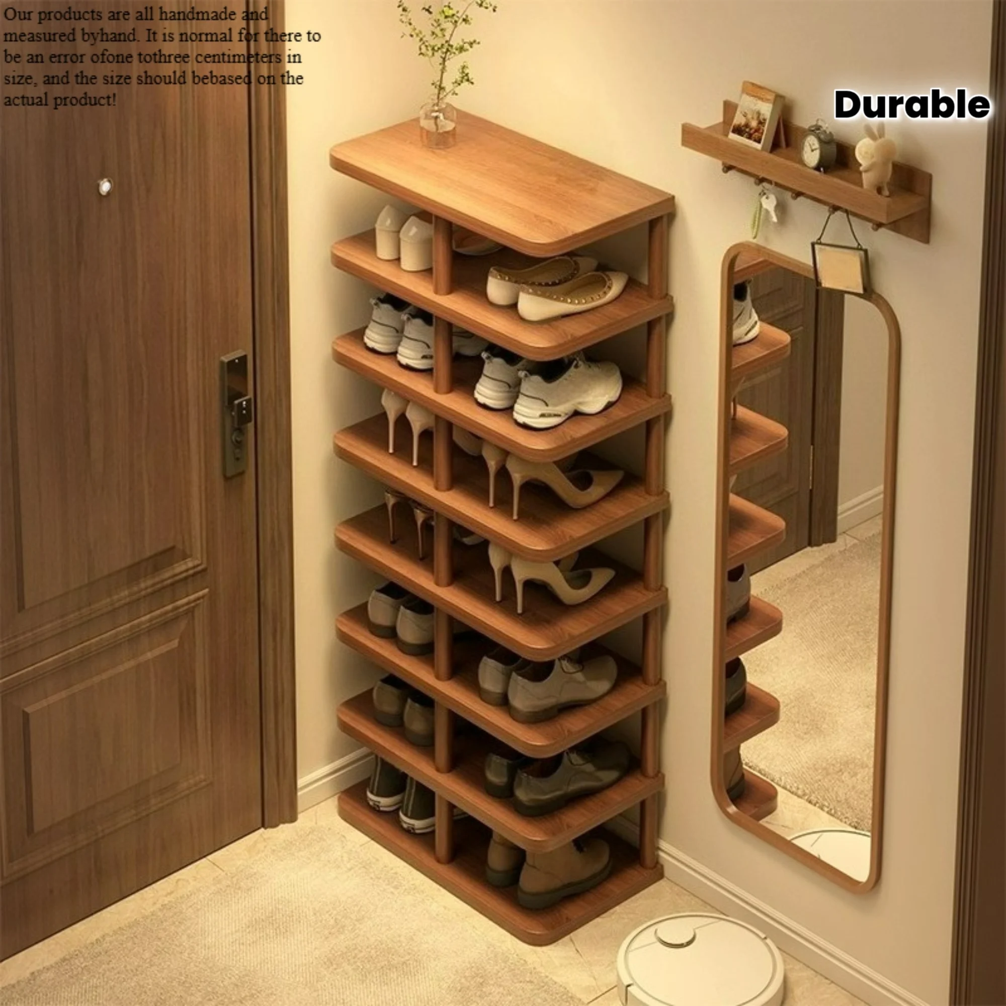

Luxury Minimalist Shoe Rack with Wide & Narrow Shelves - Sleek Multi-Layer Storage Cabinet, Space-Saving for Entryway