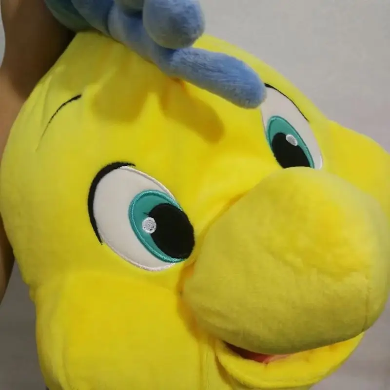 35 cm/45 cm Disney Flounder Ariel la pequeña sirena princesa muñecos de peluche Kawaii dibujos animados almohada regordeta para regalo de niña