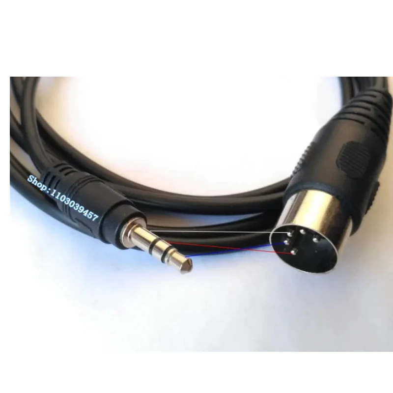 150cm TRS 3.5 a 5 P 5 Pin Din MIDI cavo Audio linea 3.5mm TRS stereo maschio a 5 Pin 5 P MIDI Din maschio cavo di linea Audio cavo