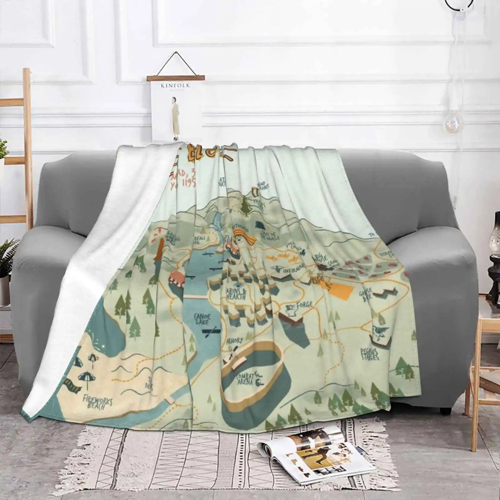 Map Of Camp Half Blood Soft Warm Throw Blanket Camp Half Blood Pjo Percy Jackson Hoo Heroes Of Olympus Greek Mythology Riordan