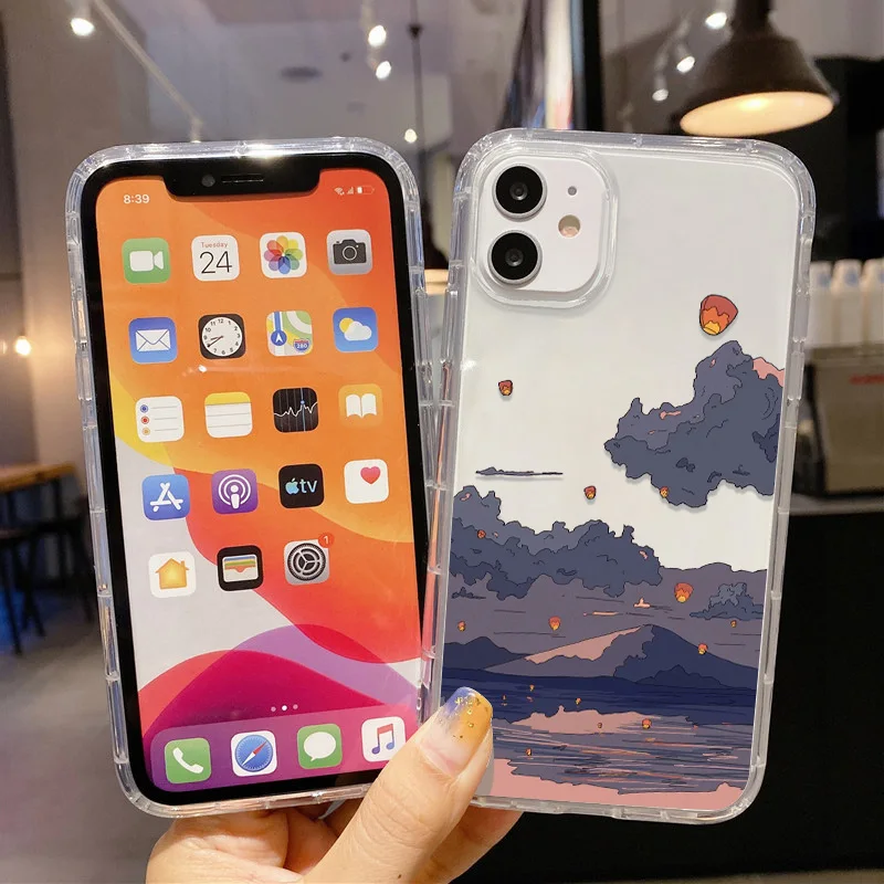 Anime Case For Iphone 11 12 14 13 Case 14 12 11 13 Pro Max X XR XS Max 7 8 14 6 6S Plus 12 13 Mini SE 2020 2022 Scenery Cover