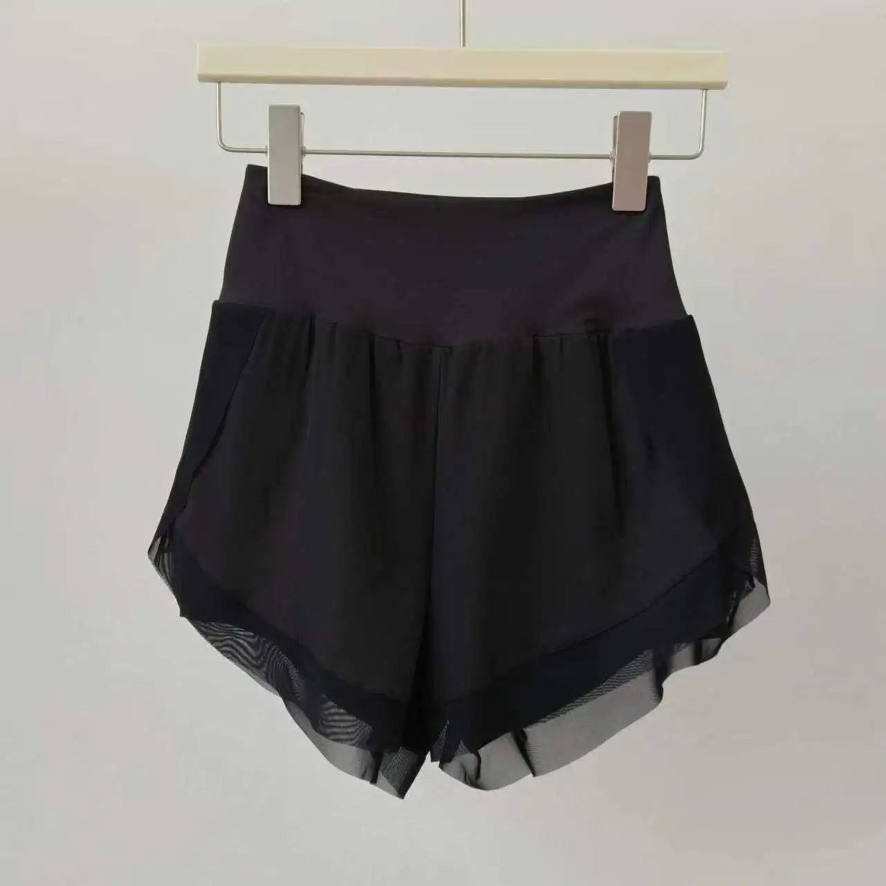 Summer Women's High-Waisted Sports Shorts Mesh Breathable Double-Layer Quick-Dry Gym Fitness Running Cycling Yoga Shorts