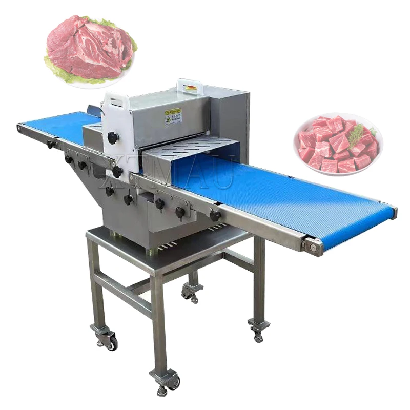 ماكينة تقطيع مكعبات اللحوم الطازجة التجارية بقوة 220 فولت ماكينة تقطيع مكعبات اللحوم