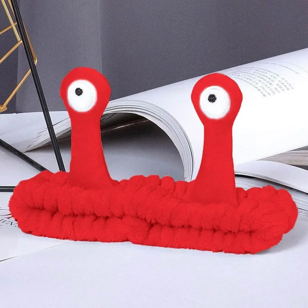 Women Coral Fleece Cartoon Snail Headband Elastic Skin Care Face Wash Hairband Make up Hair Accessories Women Girl