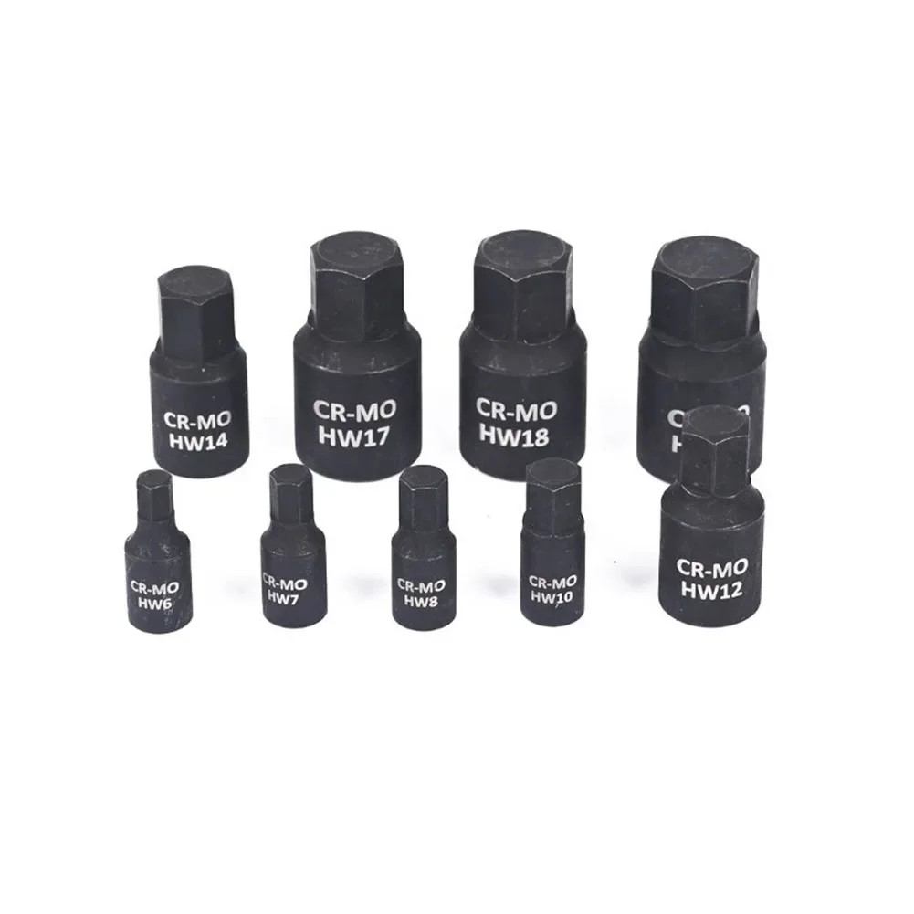 Durable High Quality New Practical Hex Bit Socket Socket 3/8 Tools 9Pcs/set Black Drive H10 H12 H17 H18 H19 H6