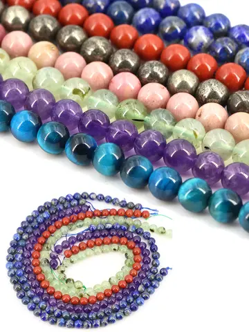 Natural Stone Beads Blue Tiger Eye Crystal Amethyst Rose Quartz Gemstone Bead for Jewelry Making Bracelet Necklace 4/6/8/10MM