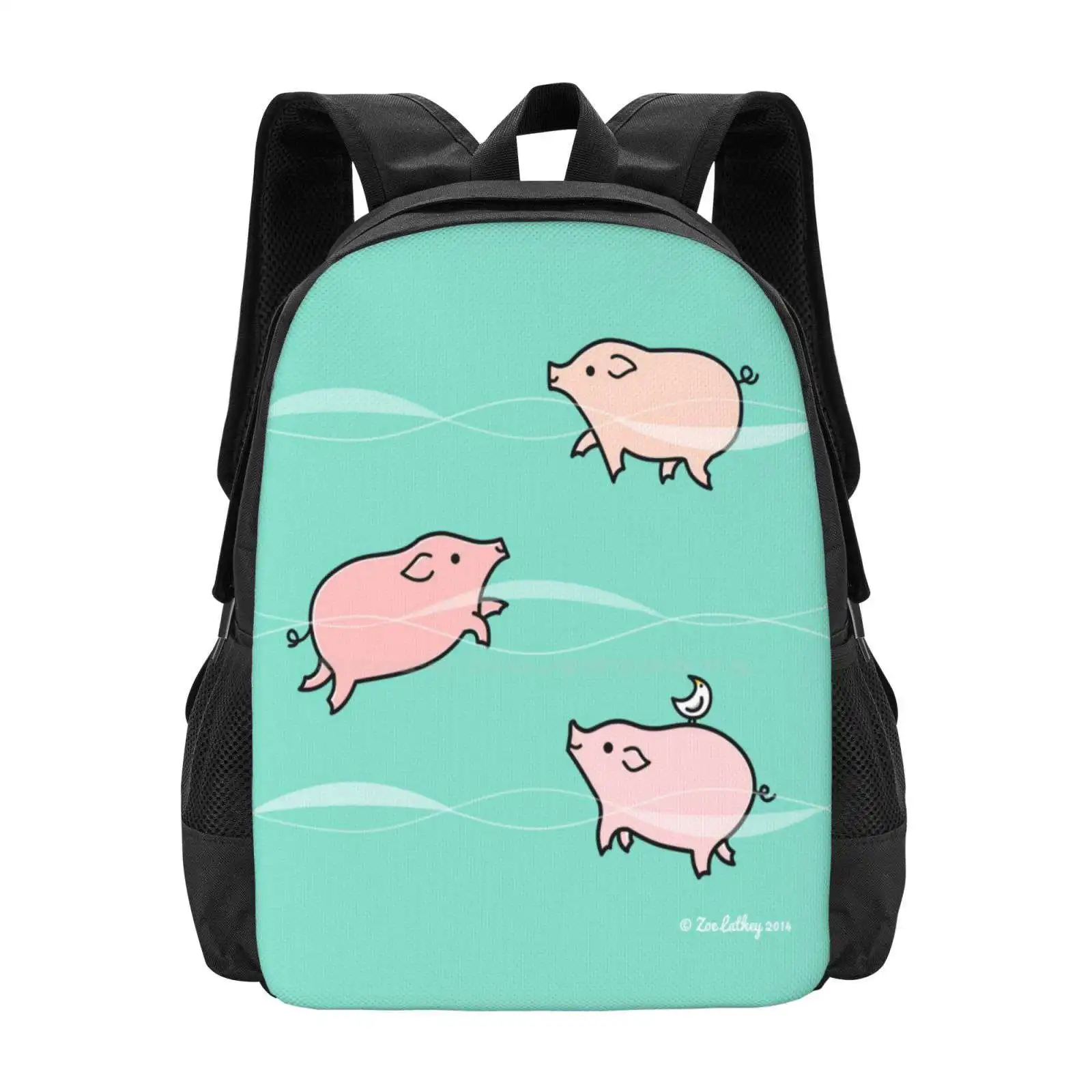 Swimming Pigs Hot Sale Backpack Fashion Bags Swimming Farm Cute Animals Vector