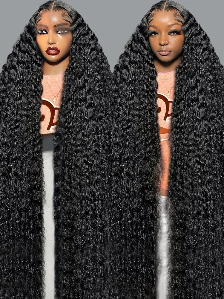 250% 30 40Inch Deep Wave 13x6 HD Lace Frontal Human Hair Wigs Brazilian 13x4 Water Curly Front Wigs For Women Glueless Full Wig