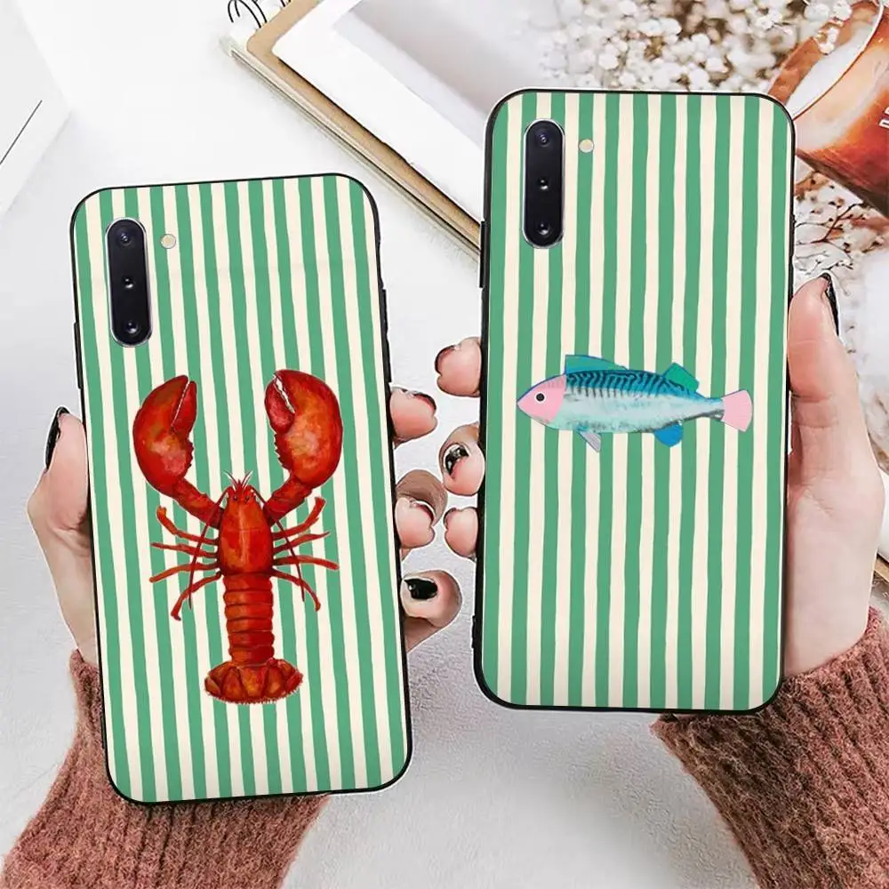 海洋生物、カニ、ロブスターのスマホケース Samsung A52 A53 A21 A32 A13 A12 A71 A31 A51 A40 A72 A73 A70 A22 A42 A50 A30 A20 A21 シェル対応