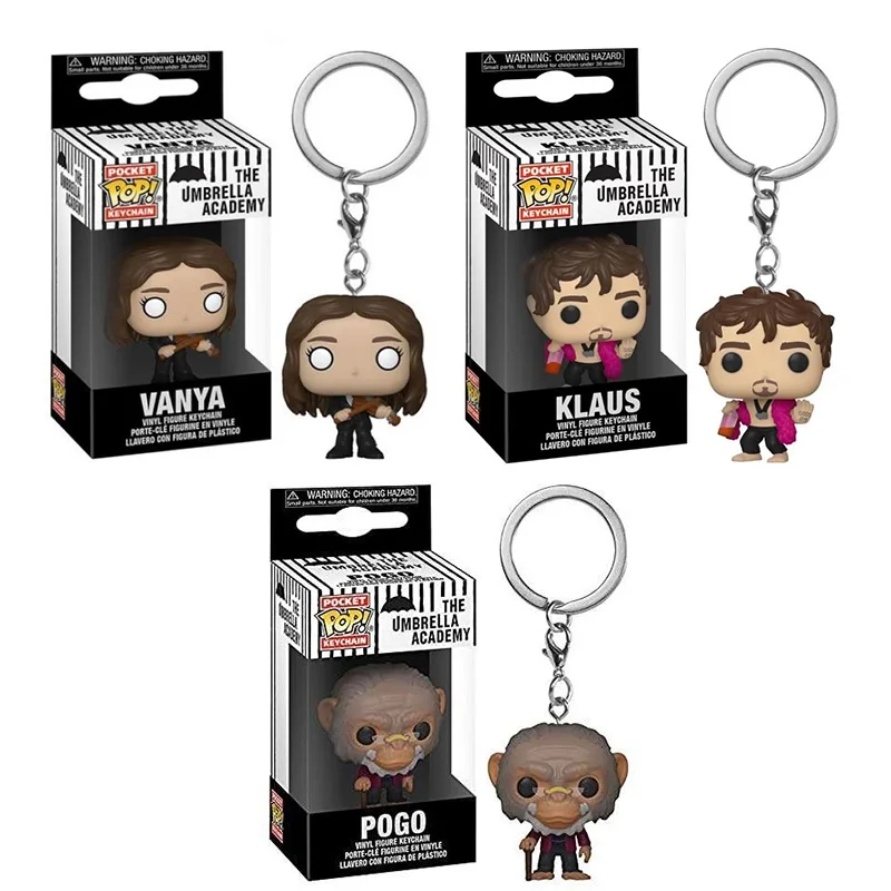 Funko POP Pocket Keychain the Umbrella Academy Vanya Klaus Pogo Vinyl Action Figure Collection Limited Edition Model PVC Toys