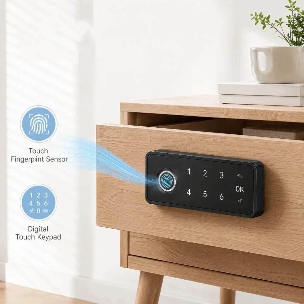 Keyless Fingerprint Drawer Lock Electronic Password Keyless Electronic Cabinet Lock Simple Reliable Fingerprint