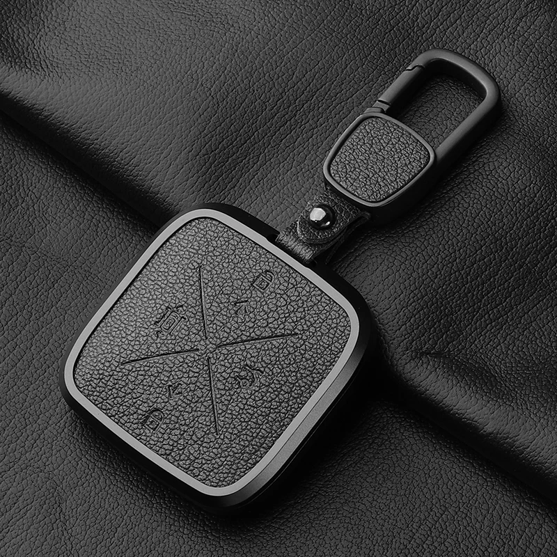 

For Zeekr X 001 009 2022 2023 8 Button Aluminum Alloy Goatskin Car Key Case Cover Car Key Case Protect Fob Keyfob Shell Buckle