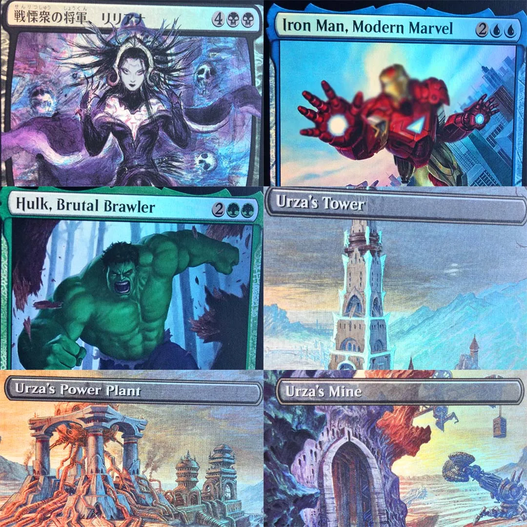 Collectible TCG Paper Cards Holographic Foil Proxy Cards Classic Game Characters Land Cards for Tabletop Deck Collection Gift