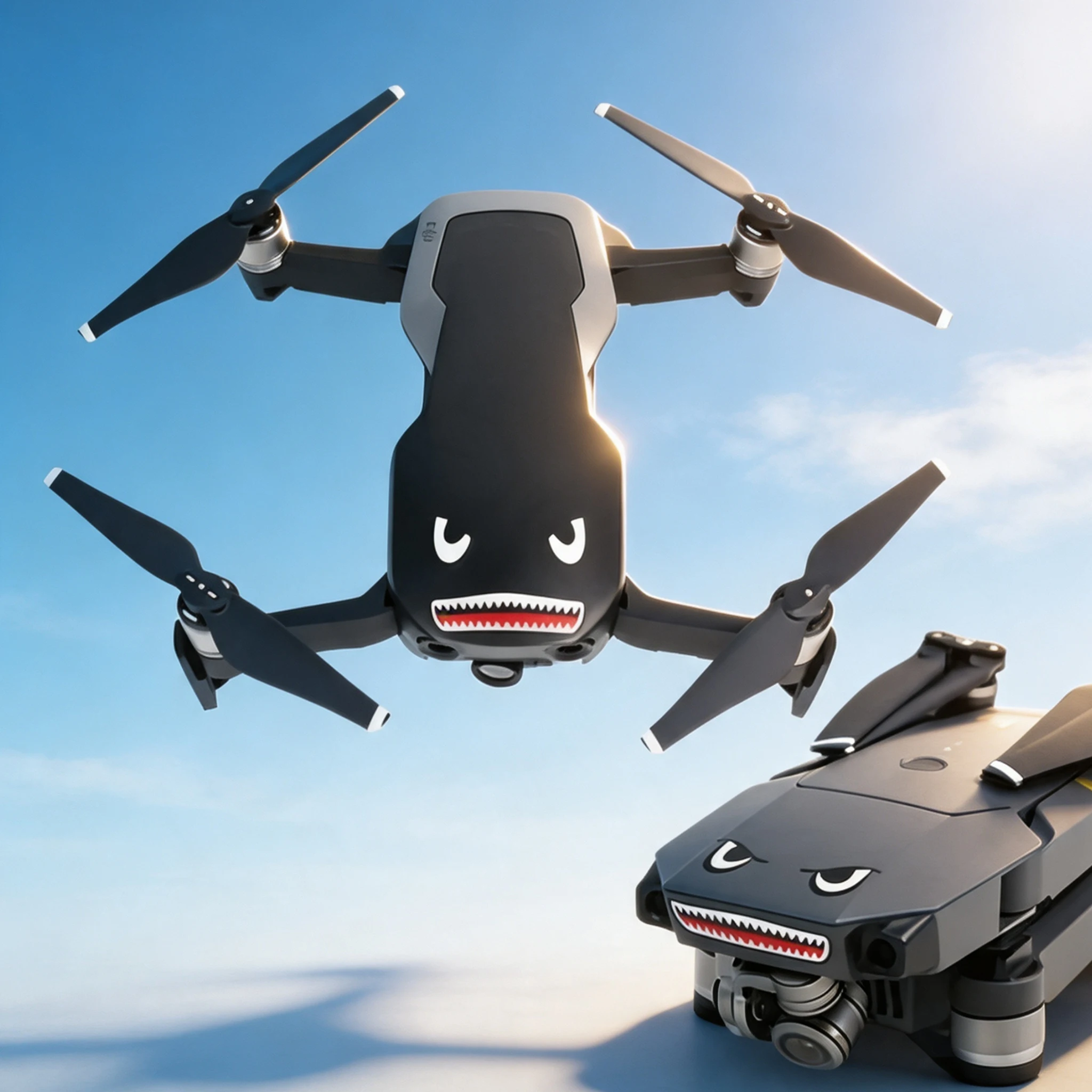 Shark Mouth Drone Sticker Decal Waterproof Removable Body Battery Skin for DJI Neo Mini 3 SE Mavic 3 Air 2S Funny Teeth Decor