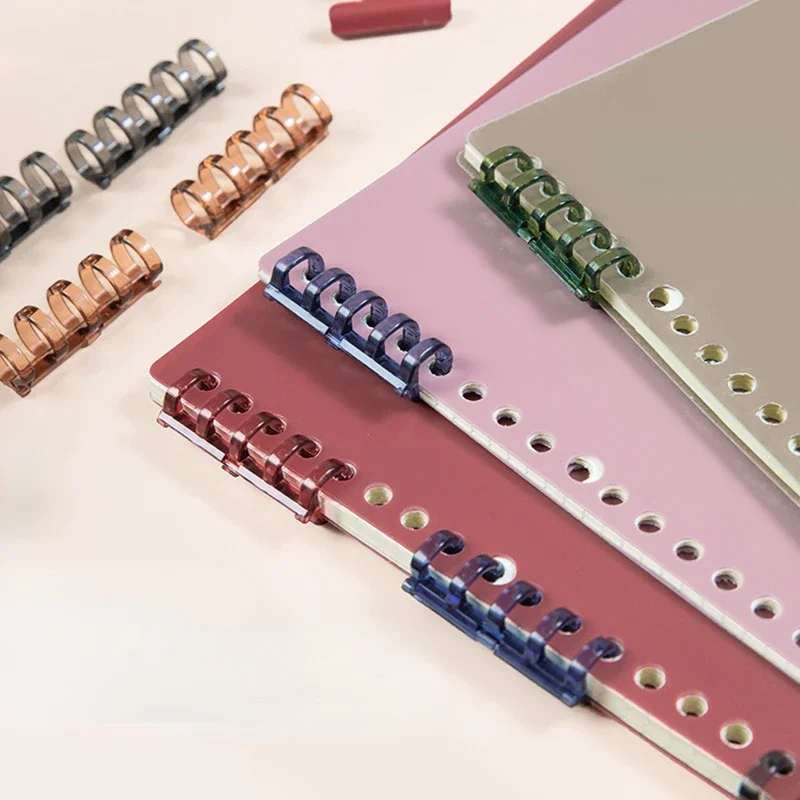 5 Ring Plastic Loose Leaf Binder Rings Crystal Binding Spines Snap Split Binding Combs for Scrapbook Photo Album Learning Cards