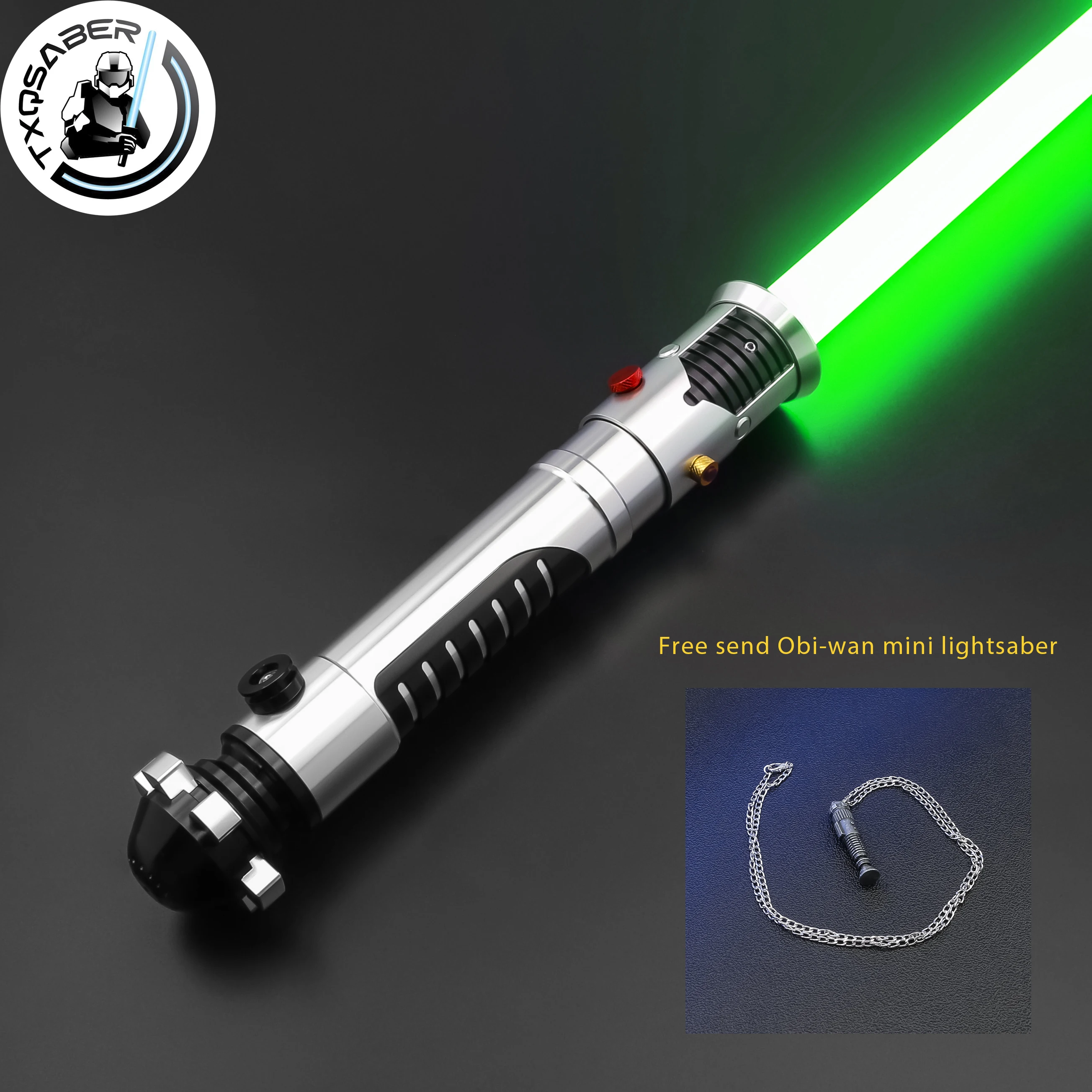 

TXQSABER Lightsaber Obi-Wan EP1 Laser Sword Heavy Dueling Metal Hilt Smooth Swing Blaster FOC Colors Changing Light Sword Toys