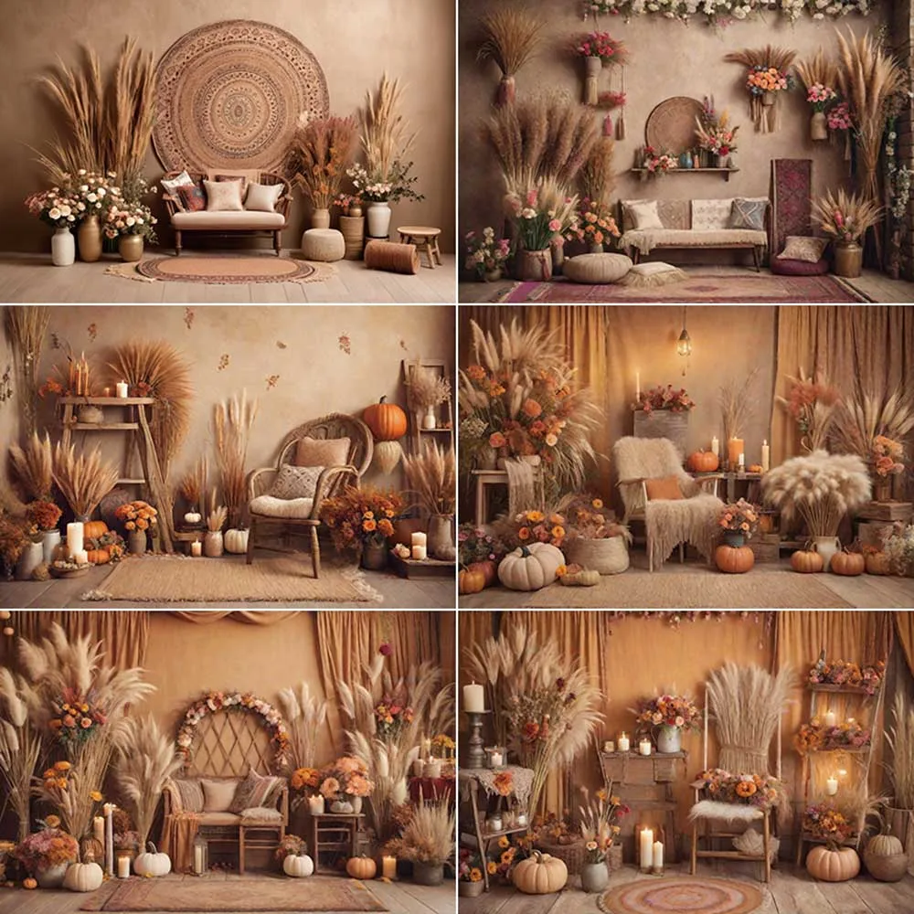 

MOON.QG Autumn Decoration Backdrop Zenon Farm Cowboy Birthday Background Bohemia Boho Room Thatch Party Photography Accessories