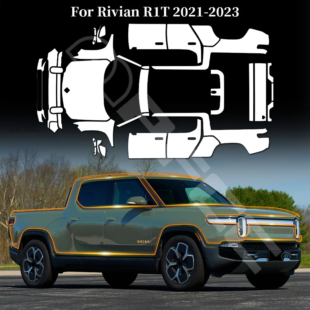 

For Rivian R1T 2021 2022 2023 Anti-Scratch TPU Paint Protection Film Pre-Cut PPF Car Body Clear Bra Resistant Repairable Cover