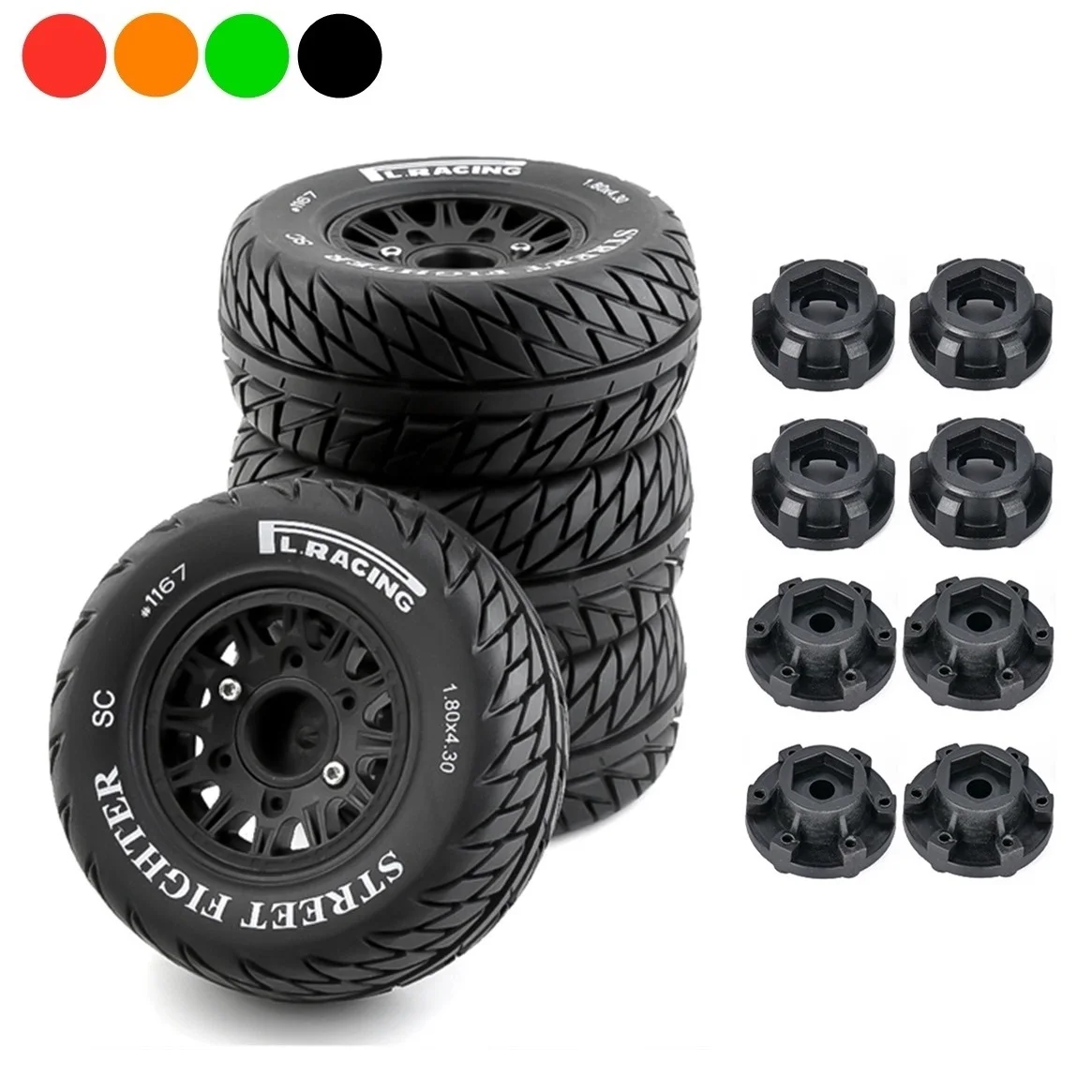 

4Pcs 113mm 1/8 1/10 Short Course Truck Tire with 12mm 14mm 17mm Wheel Hex for TRAXXAS Slash ARRMA SENTON Vkar SCTX10 HPI RC Car