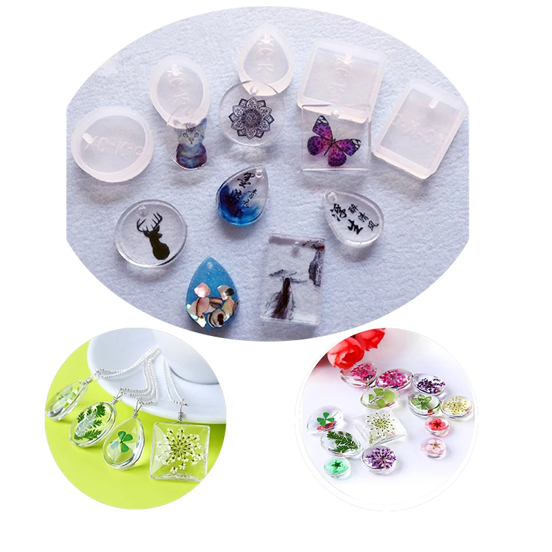 ペンダントジュエリーモールド鋳造用ウォータードロップシリコンモールド5個