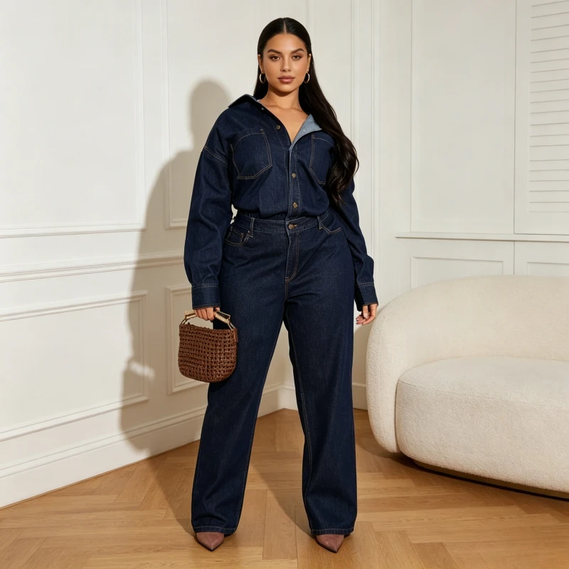 

Denim Jumpsuits Women One Piece Jeans Straight Pants Washed Jumpsuit Distressed Trousers Vintage Floor Length Streetwear
