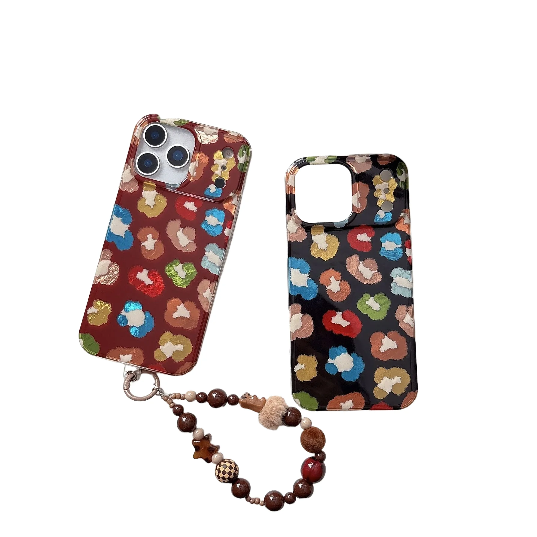 

Цветной чехол для телефона с леопардовым узором для iPhone 17, 16, 15, 14 Pro Max, полное покрытие