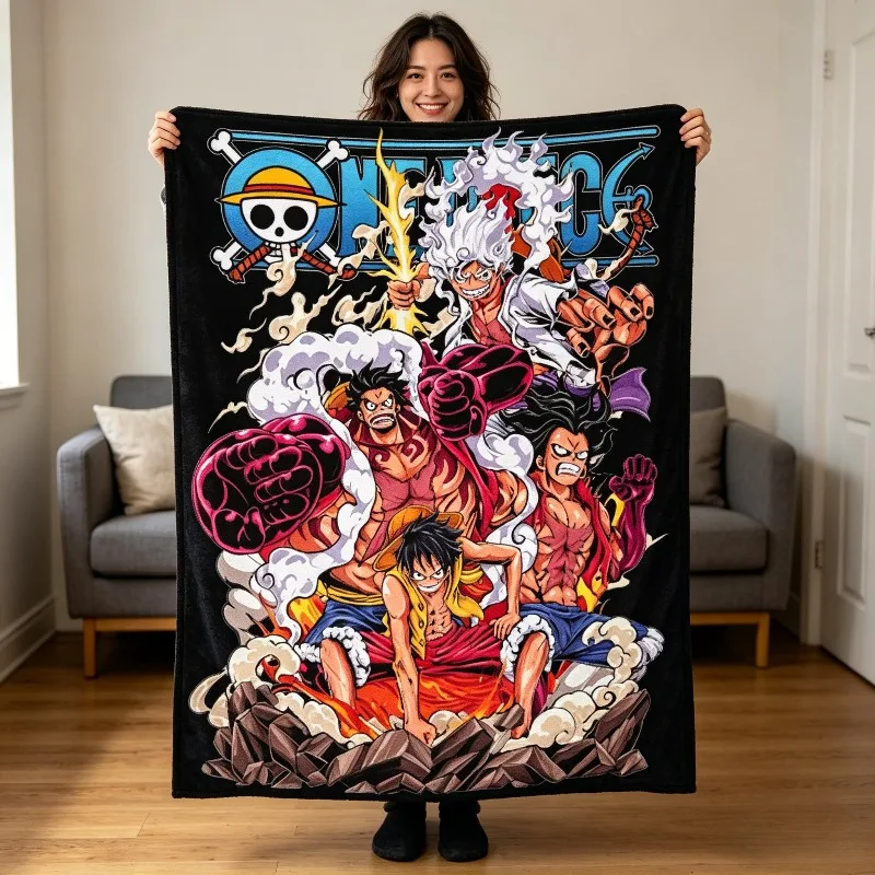 

2026 Japanese Anime Blanket Fleece Spring Luffy Anime Multifunction Lightweight Thin Throw Blanket for Bed Travel Bedspreads