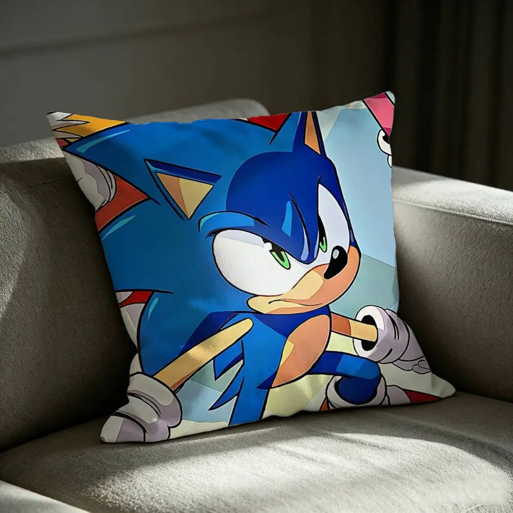 So-Sonic Game The H-Hedgehog  Square Sofa Pillow Cover Solid Color Living Room Home Decor Cushion Case - view 2