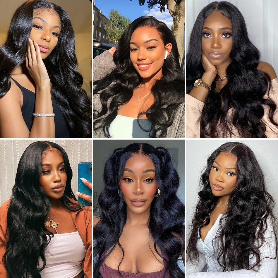 26-calowe peruki bezklejowe Pre Plucked Pre Cut Easy To Wear Glueless Wig 4x4 Lace Closure Wigs Synthetic Body Wave HD Lace Front Wigs