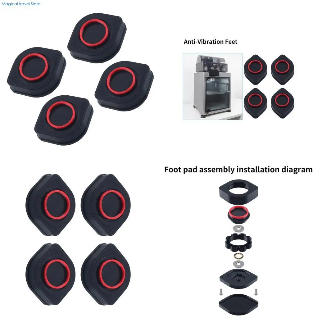 

N2UB 4Pcs Foot Pad Shock Absorbing Pad Cushion for Lab P2S 3D Printer Feet Mats Shock Absorbing Pad Accessories