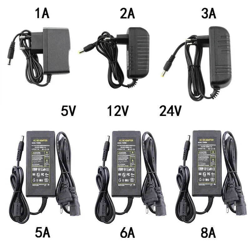 AC 110V 220V do DC 12V 1A 2A 3A 5A 6A 8A Światła Transformator Przełącznik Zasilacz Konwerter Ładowarka Do Taśmy LED Światła