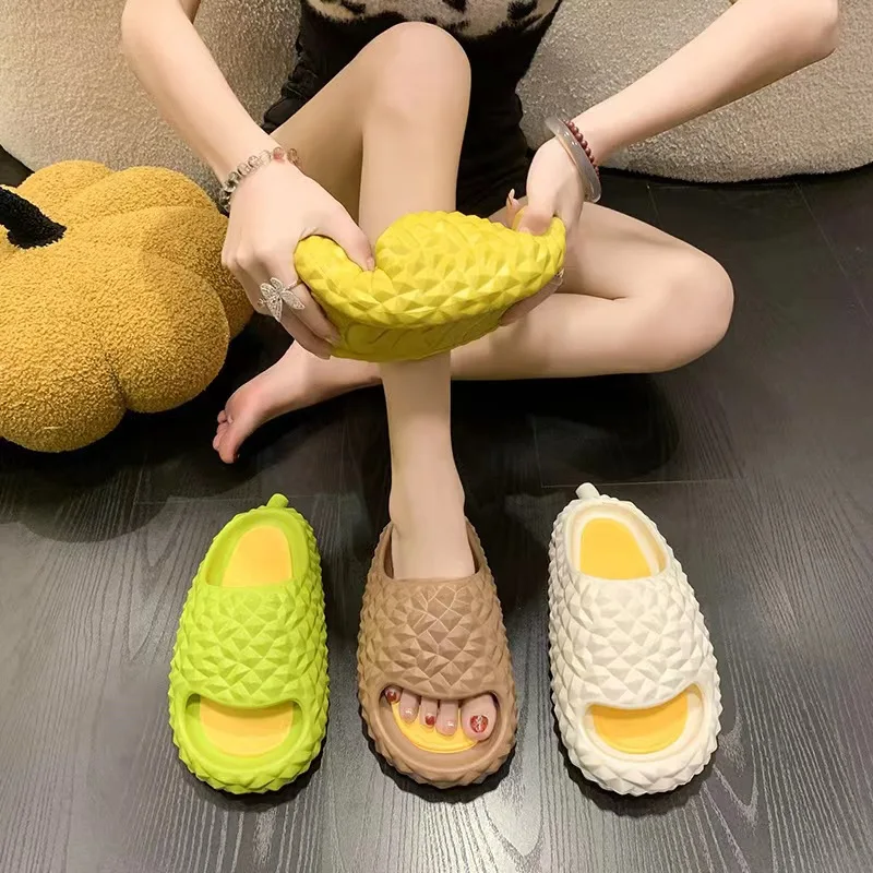 2023 Summer Fashion Durian Slippers For Women Eva Platform Soft Comfort House Slippers Trendy Street Beach Sandals