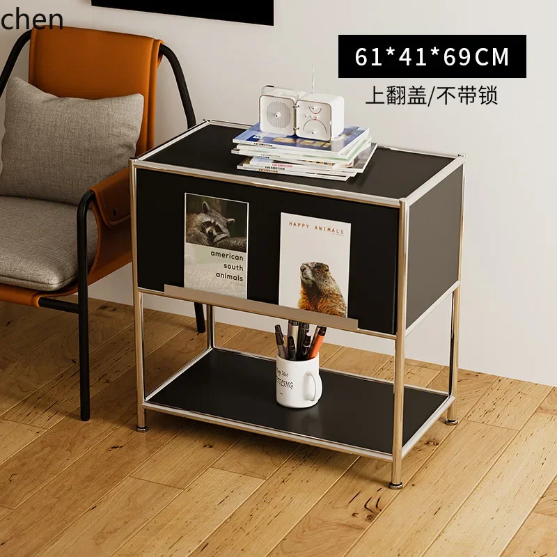 DSA Bedside Table Modern Minimalist Module Storage Sofa Side Cabinet Stainless Steel Small