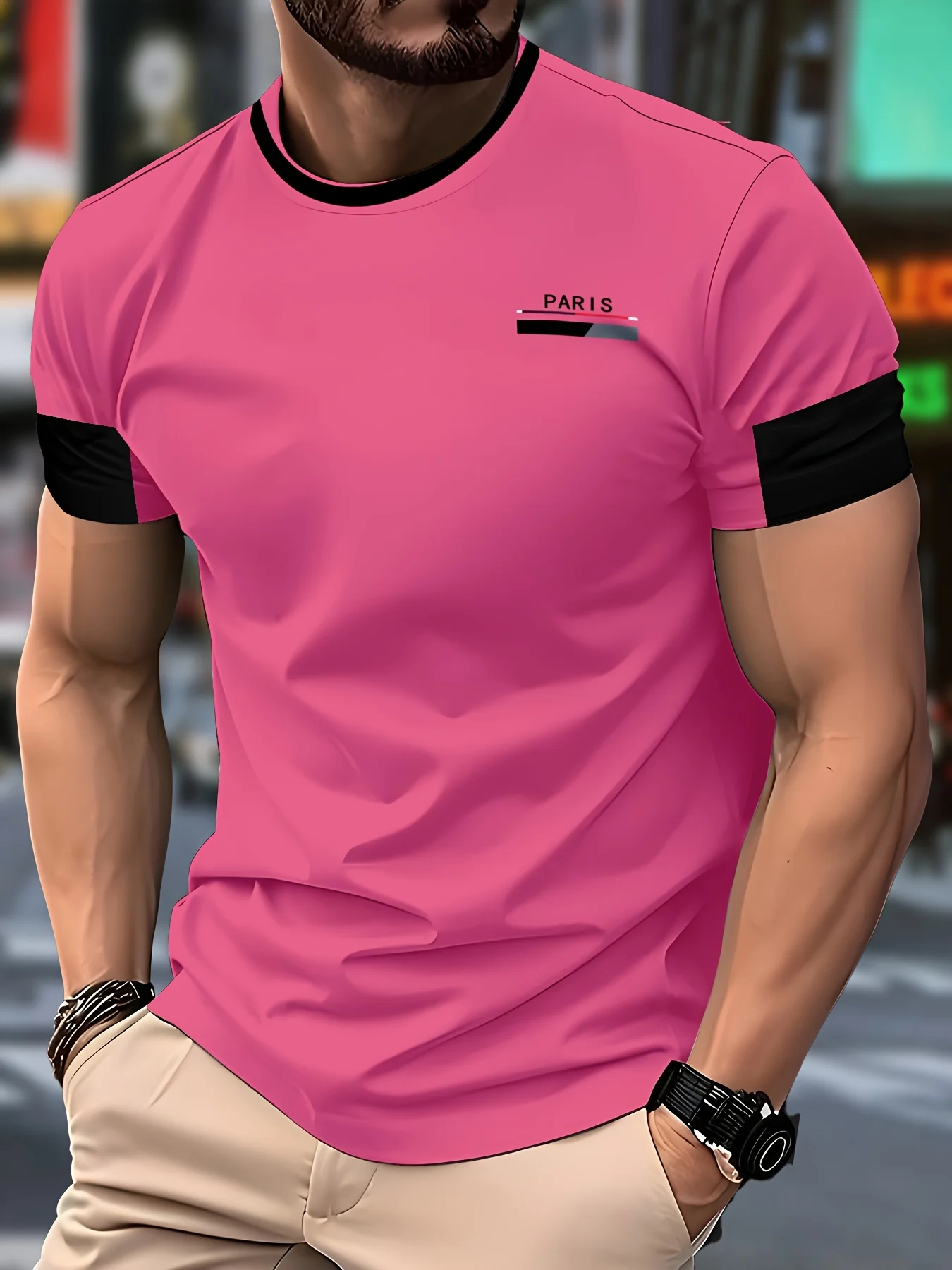 

Men's 3D printing casual fashion short-sleeved crew neck T-shirt sports daily comfort light and breathable quick drying