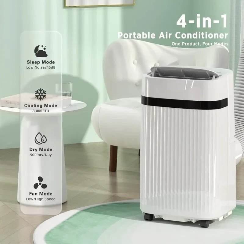 ZAFRO 12,000 BTU Portable Air Conditioners Cool Rooms up to 550 Sq.ft, 46dB Quiet, Portable AC with Cool&Fan&Dehumidifier&Sleep