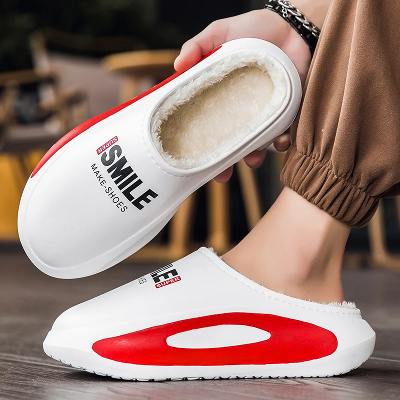 Men\'s and Women\'s Cotton Shoes New Winter Plush Cotton Slippers Fashion Trend EVA Lightweight Sole Lazy Shoes Brand  Home Shoes