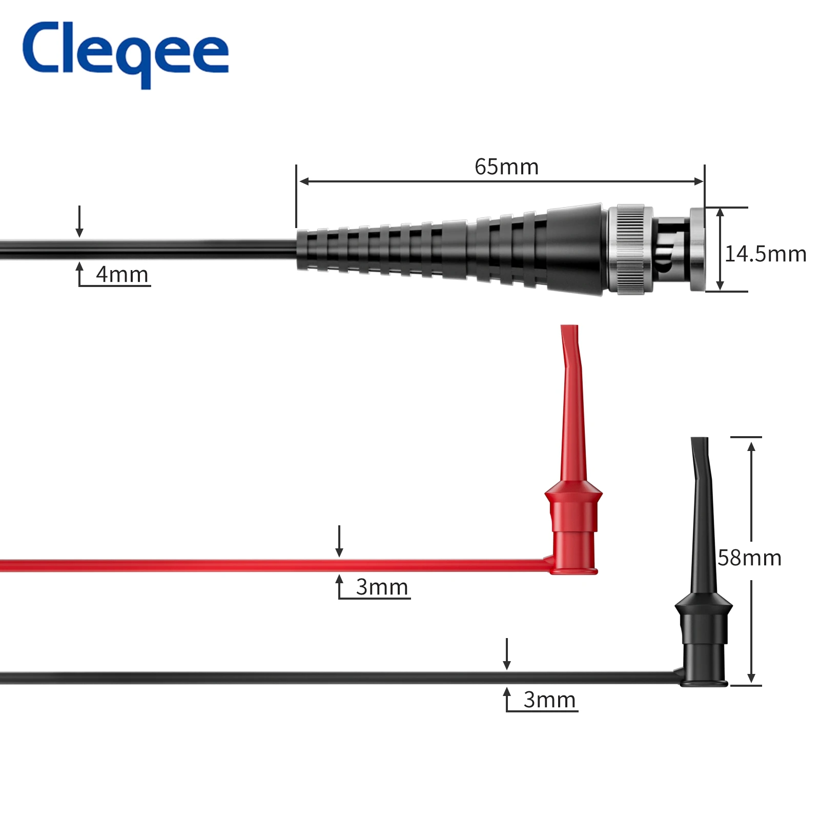 Cleqee P1007B BNC Q9 wtyk męski na podwójny Test haki klipy ABS Mini Grabber sondy przewód testowy do elektroniki