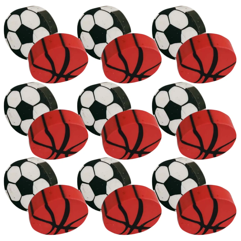

60 Pcs Football Eraser Electric Erasers Sports School Multi-function Household Mini Pupils