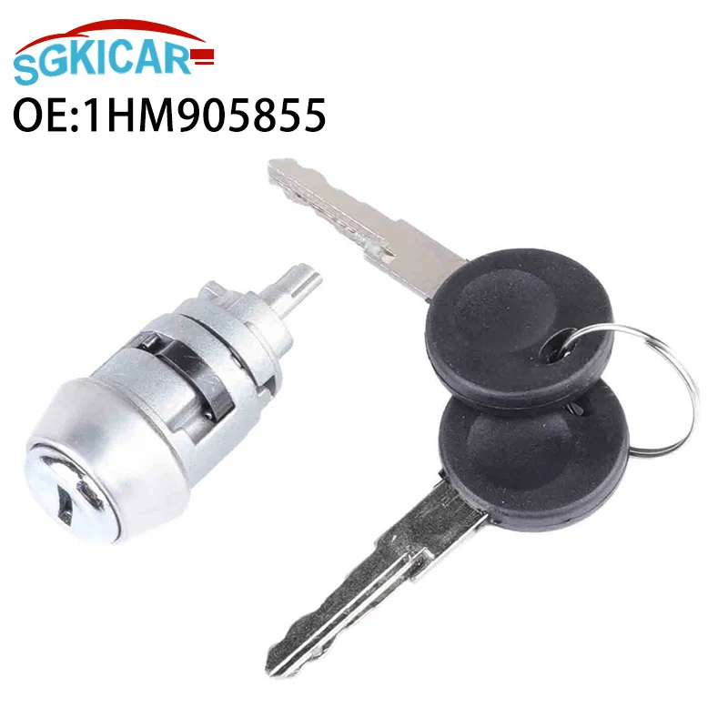 Cilindro de interruptor de encendido 1HM905855 con 2 llaves para Audi 4000 Coupe, VW Golf, Beetle, Cabrio, Cabriolet, Passat, Rabbit, Super Beetle