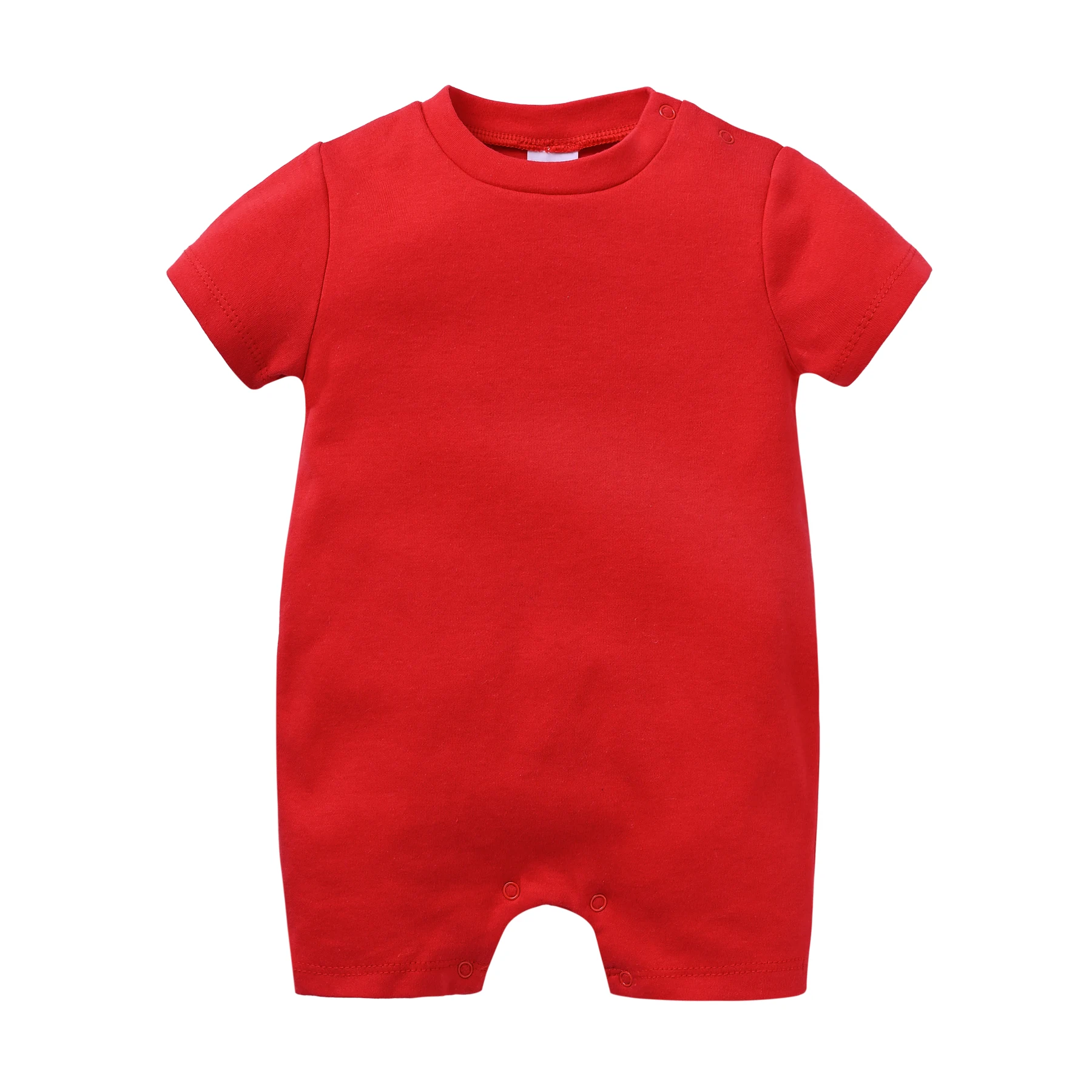Baby-Strampler, mehrfarbiger Baumwoll-Kurzarm-Overall, einfarbig, Krabbelanzug, weicher Säuglings-Unisex-Bodysuit, reine Farben, bequem
