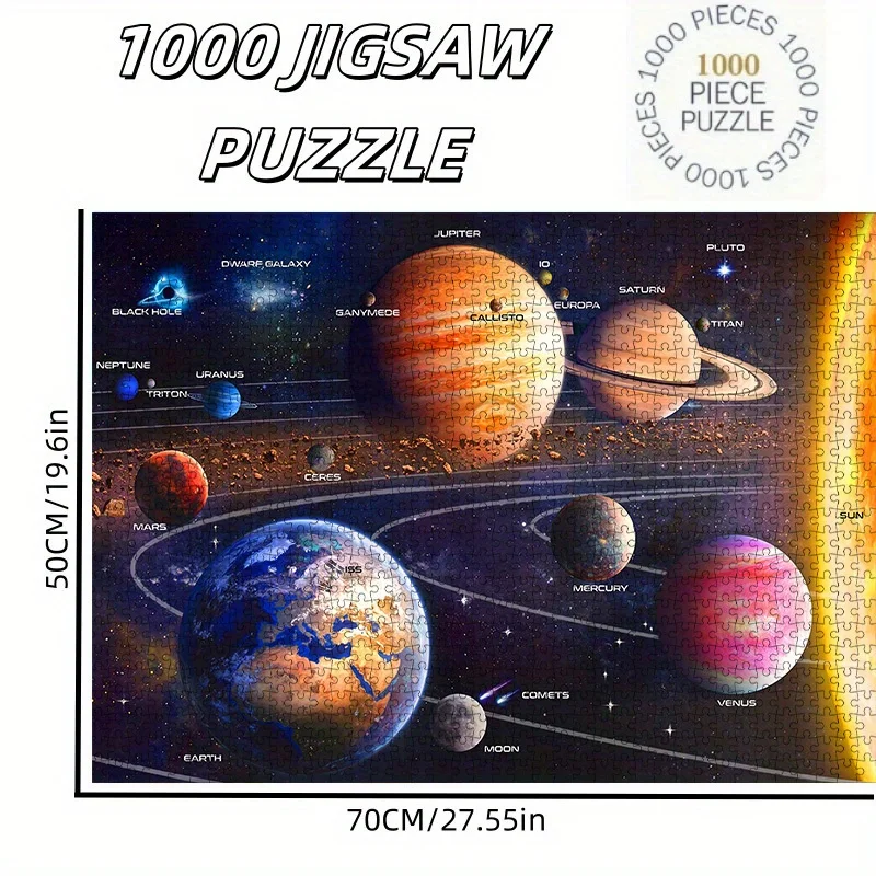 Solar System Planets Space Jigsaw Puzzle Adult Kids Astronomy Theme Intellectual Game Home Decor Puzzle Toy
