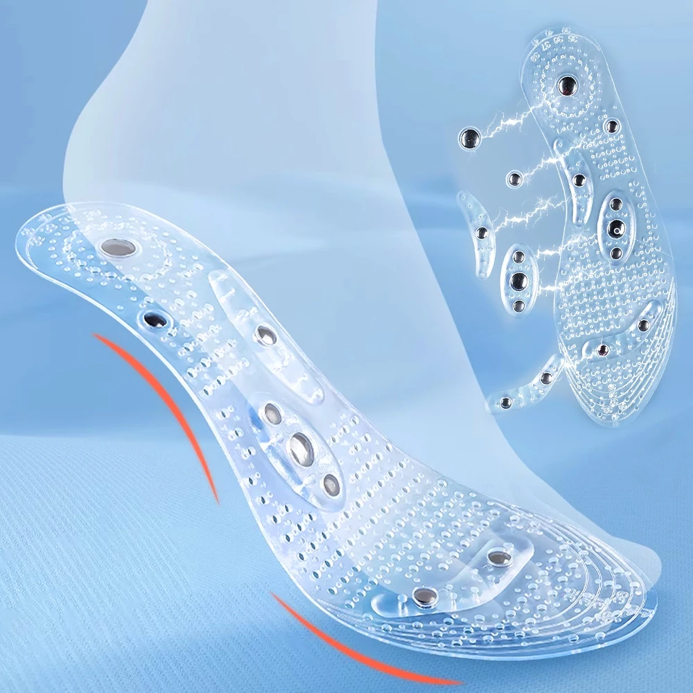 Magnetic Acupressure Insoles for Shoes Men Women Silicone Gel Massage Shoe Pad Pain Relief Slimming Weight Loss Foot Care Pads