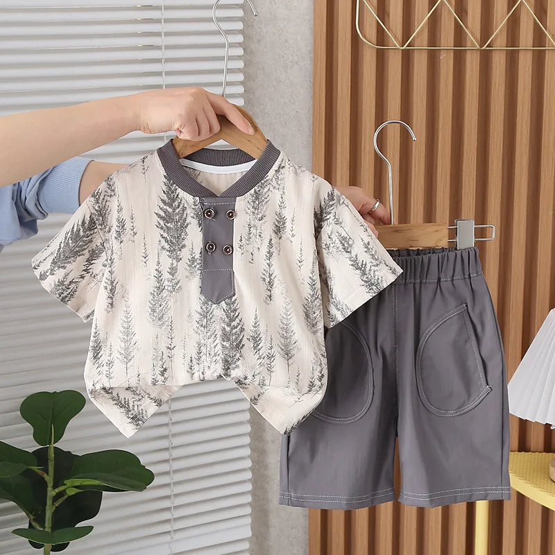 New Summer Baby Clothes Set Children Boys T-Shirt Shorts 2Pcs/Sets Toddler Clothing Infant Casual Sports Costume Kids Tracksuits image 3