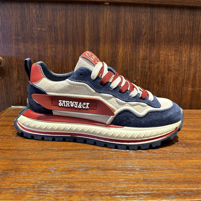 Men's Casual Sports Shoes, Fashionable Thick Soled Skateboarding Shoes, Trendy and Comfortable Men's Shoes Suitable for Outdoor