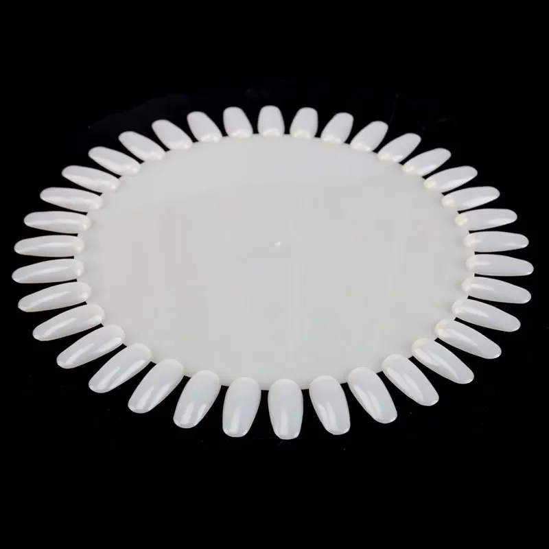 36 Tips Acrylic Nail Color Card White Practice Wheel Board Nail Polish Painting Palette for False Nail Art Manicure Display