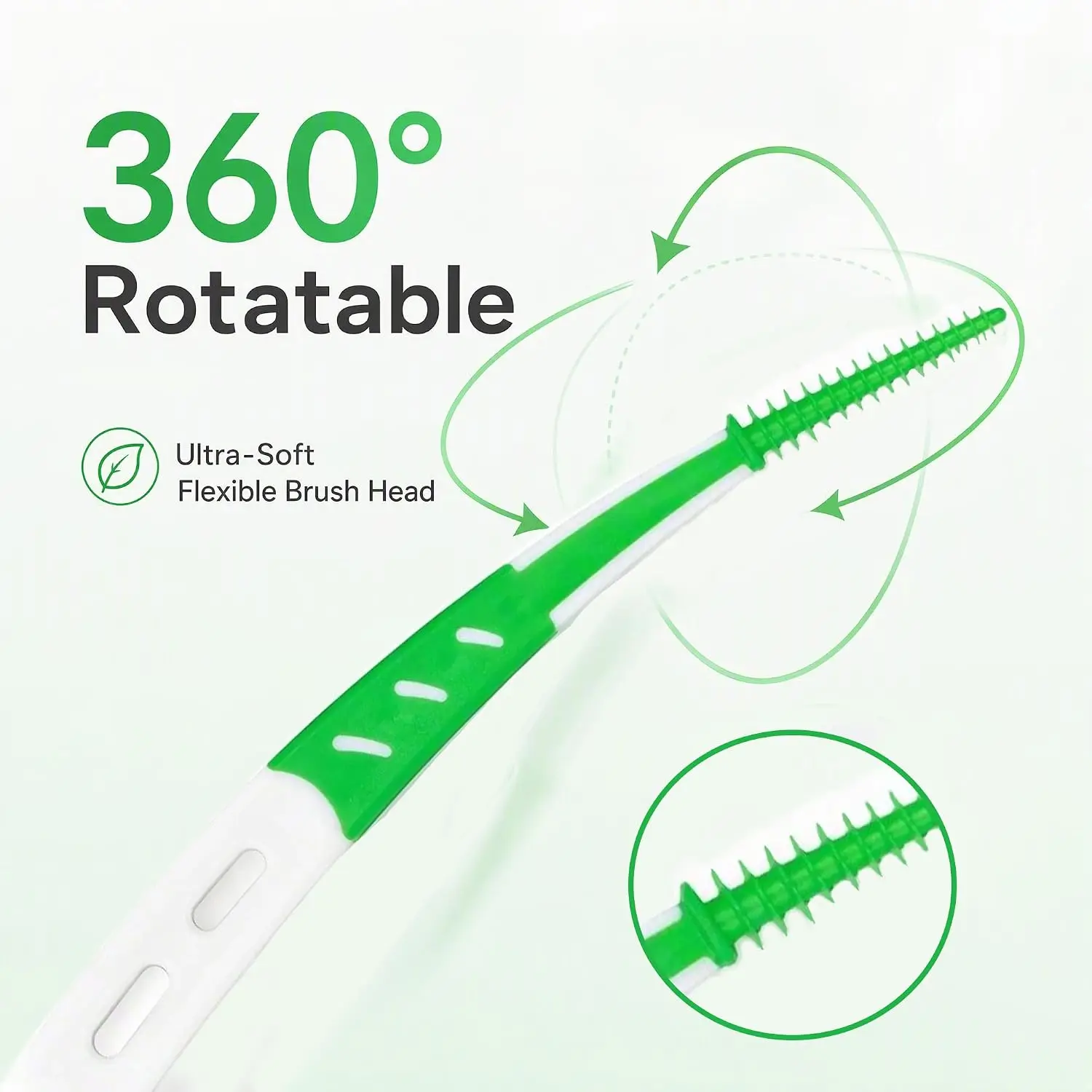 5box(60pcs) Portable Interdental Brushes Soft Dental Floss Picks for Teeth Cleaning Toothpick Teeth Cleaning with Travel Case
