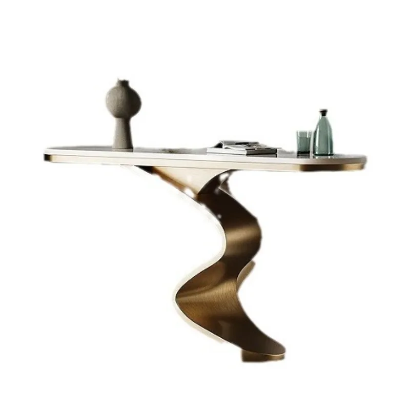 

Italian light luxury marble luxury stone entrance table ultra-narrow entrance cabinet