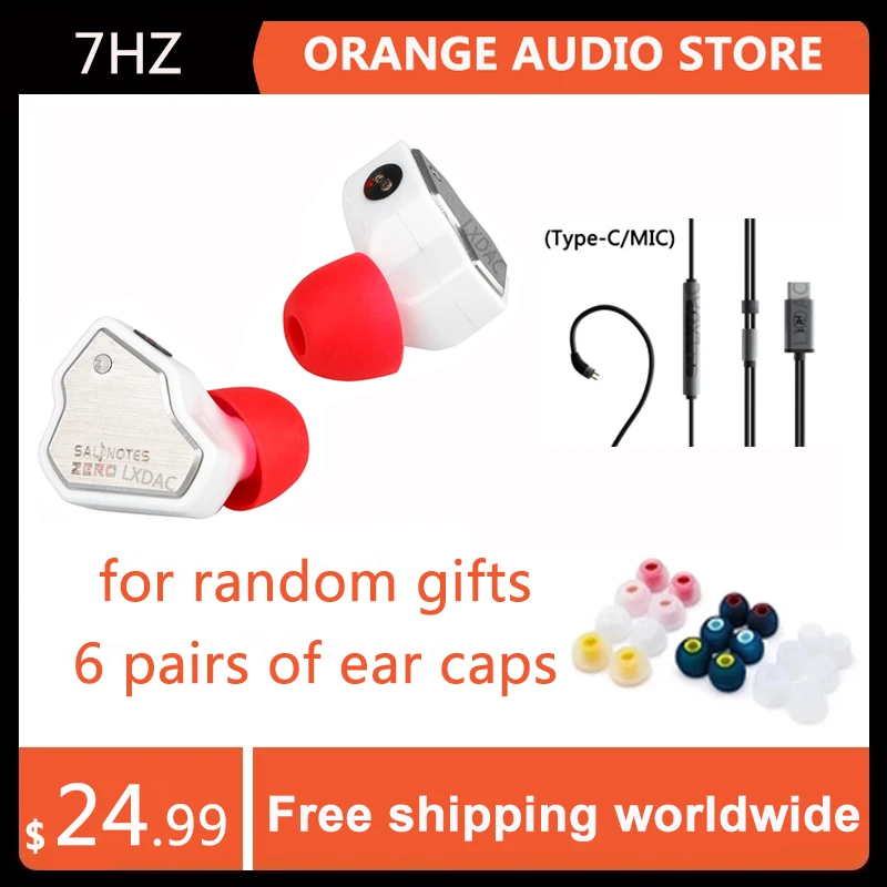 7 هرتز سالانوتات زيرو Type-C مع مايكروفون HiFi 10 مللي متر سائق ديناميكي في الأذن سماعة 0.78 IEM المعادن مركب الحجاب الحاجز N52 المغناطيس