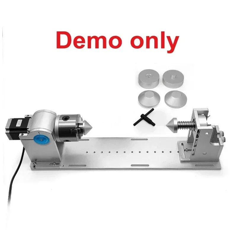 LY D80 Rotary Axis Upgradeable Movable Platform Kit For Fiber Laser Carving Engraving Marking 600MM Length With Tailstock