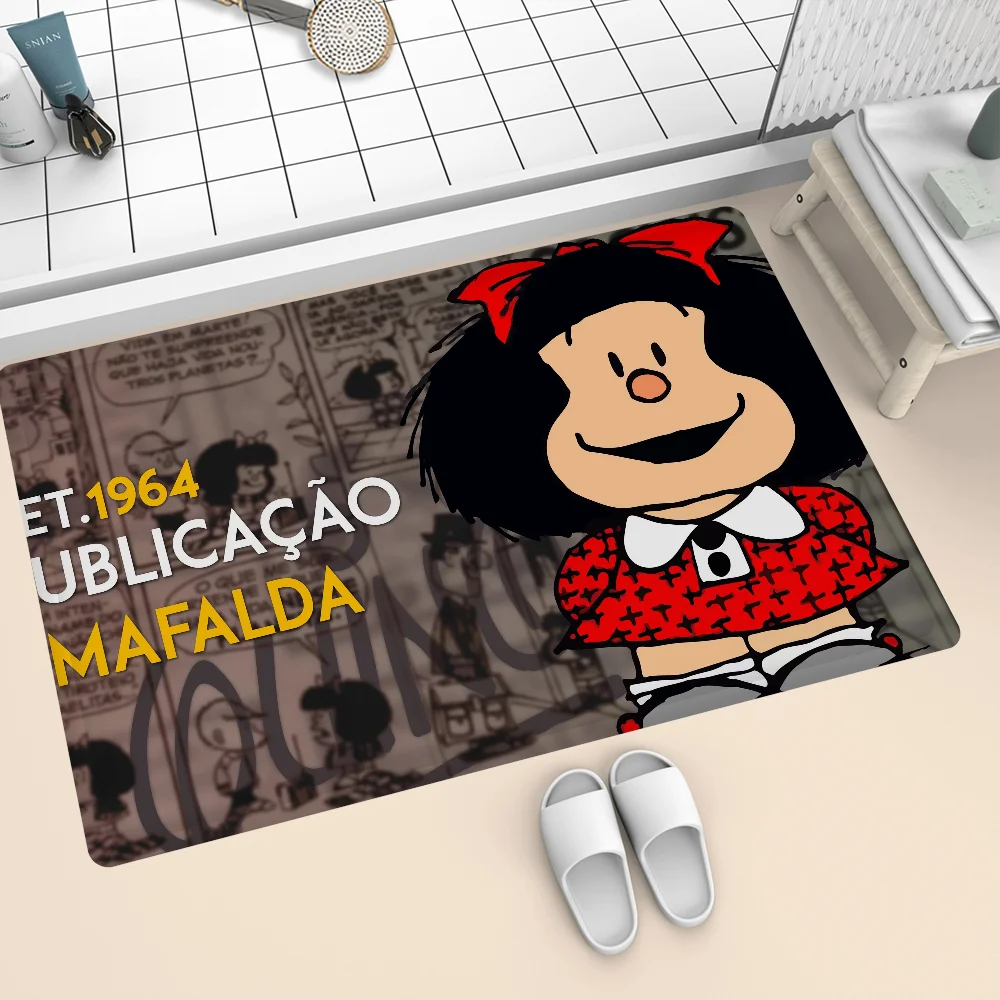 Mafalda Cartoon Movie   Long Rugs Cheaper Anti-slip Modern Living Room Balcony Printed Bedside Area Rugs